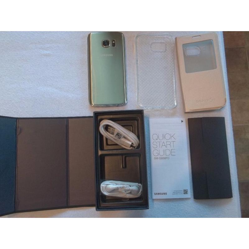 Samsung Galaxy S7 Gold Platinum 64GB Memory Unlocked To All Network And Samsung Galaxy S3 Mini