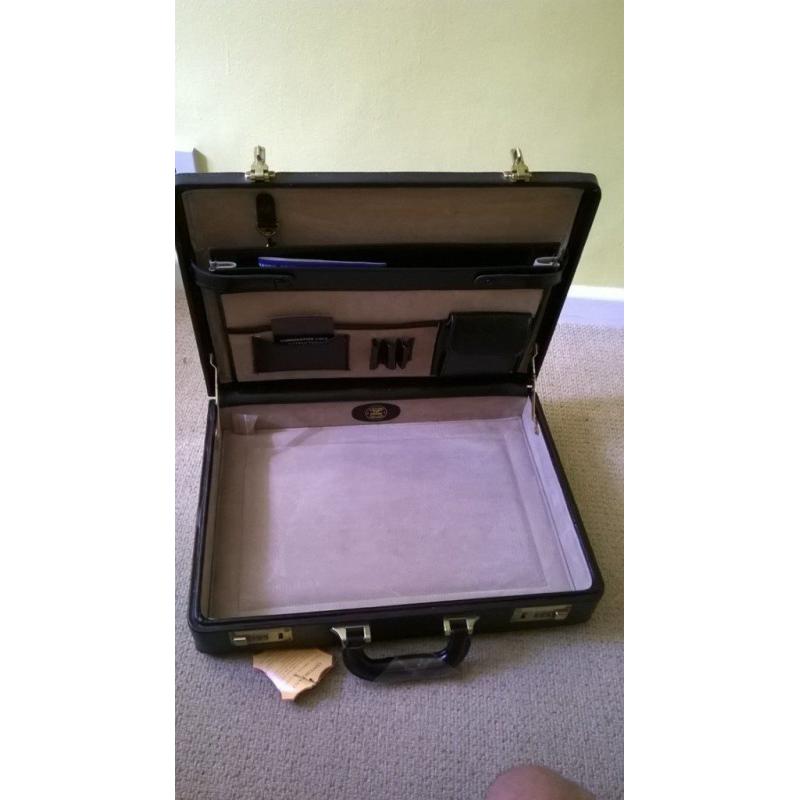 Genuine Leather Briefcase - Black