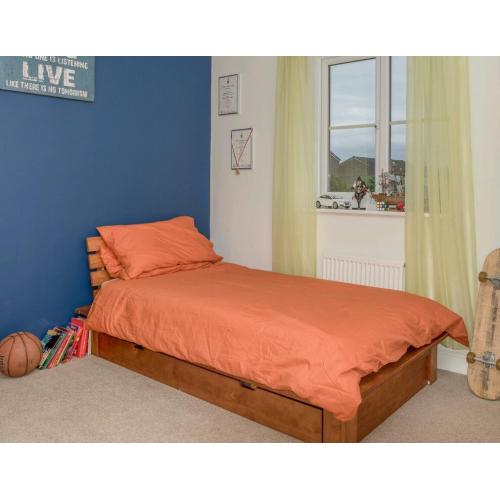 Single bed frame with mattress