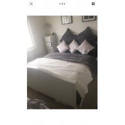 King size shabby chic bed frame - ivory wood! Beautiful - paid £700!!