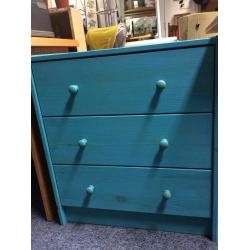 Blue 3 drawer chest
