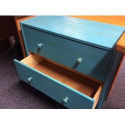 Blue 3 drawer chest