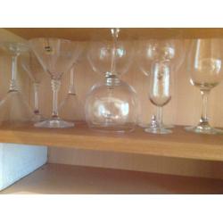 set of cocktail and wine glasses