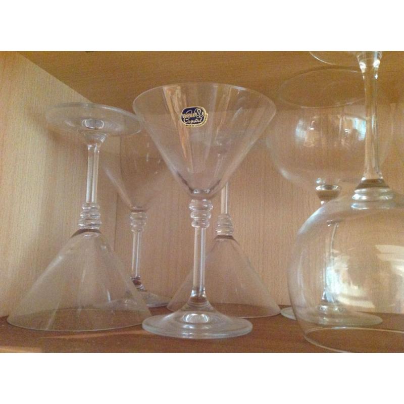 set of cocktail and wine glasses