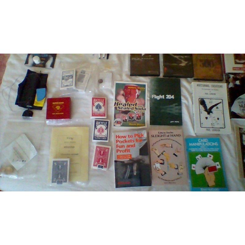job lot of magic tricks books and dvd