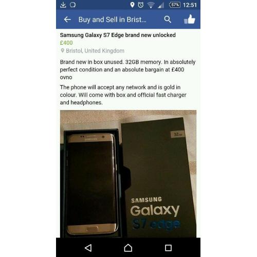 Samsung Galaxy S7 Edge brand new unlocked