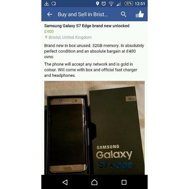 Samsung Galaxy S7 Edge brand new unlocked