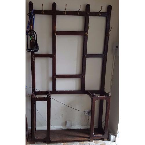 ANTIQUE HALLWAY COAT HAT STAND
