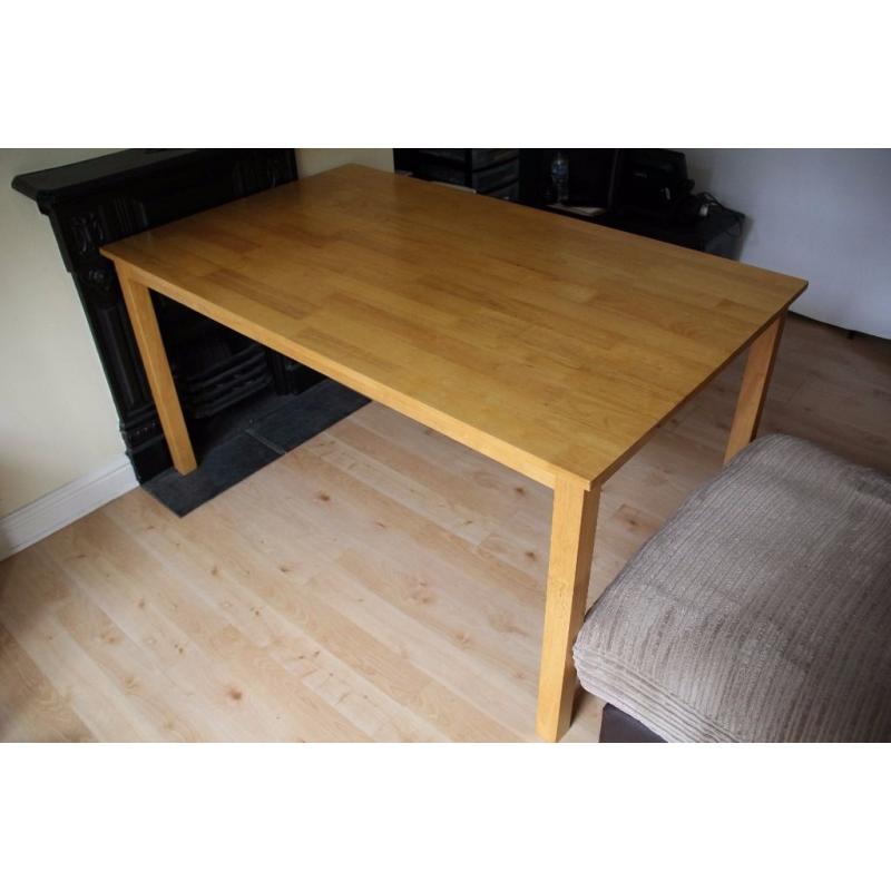 1 dining table with 6 chairs, 2 chests of drawers, 1 wardrobe, 1 television