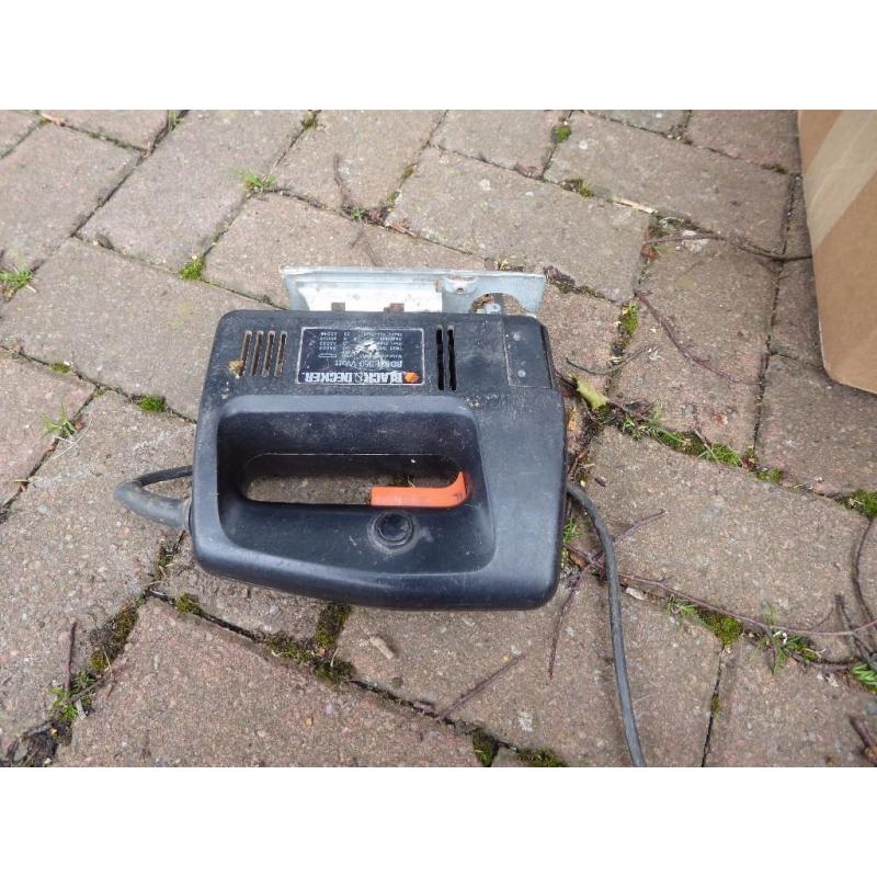 Black and Decker Jig Saw, Bosch Router and Router bits, Circular saw.