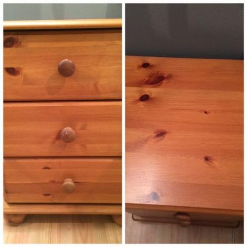 Solid pine nightstand bedside table