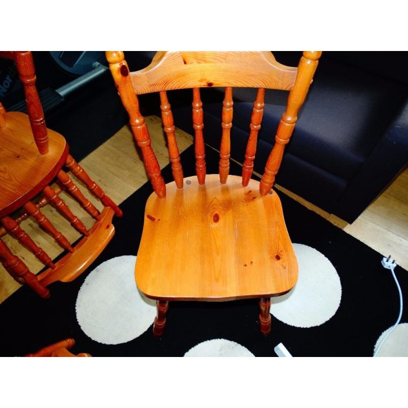 Pine table and 4 chairs