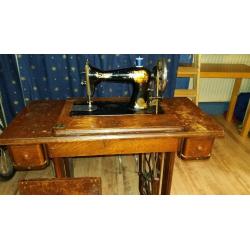 antique singer sewing machine with original cabinet