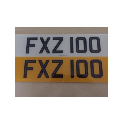 Cherished Number Plate FXZ 100