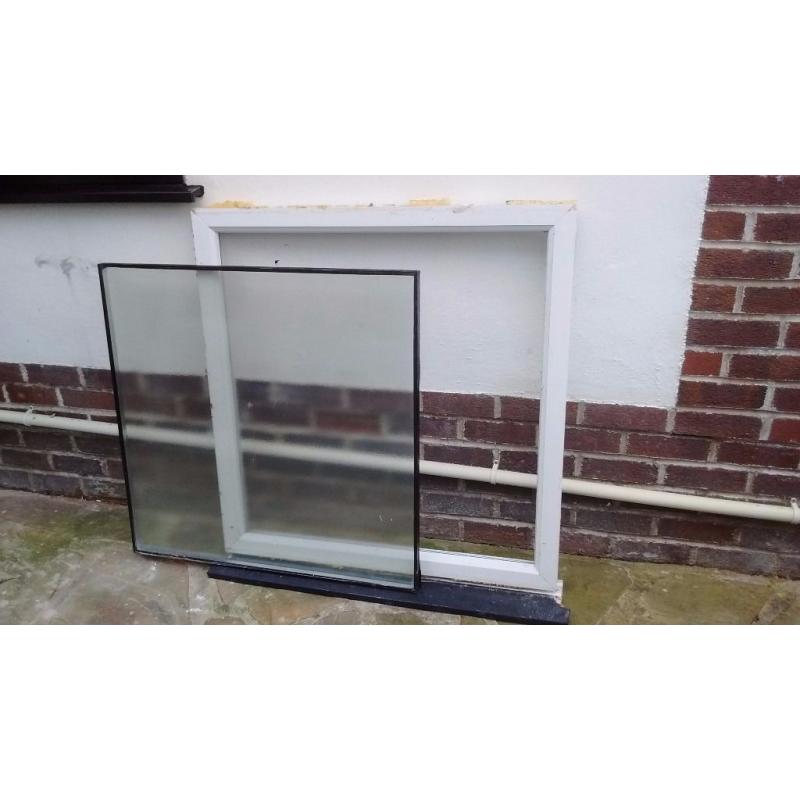 UPVC Double Glazed Window, 1053(w) x 1110(h), fixed unit with obscure glazing