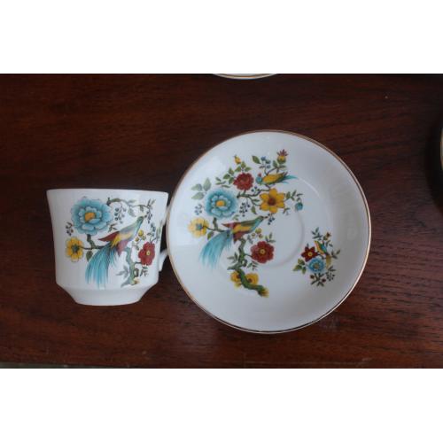 4 Vintage Cups and Saucers Birds of Paradise Arklow Pottery Ireland Colourful