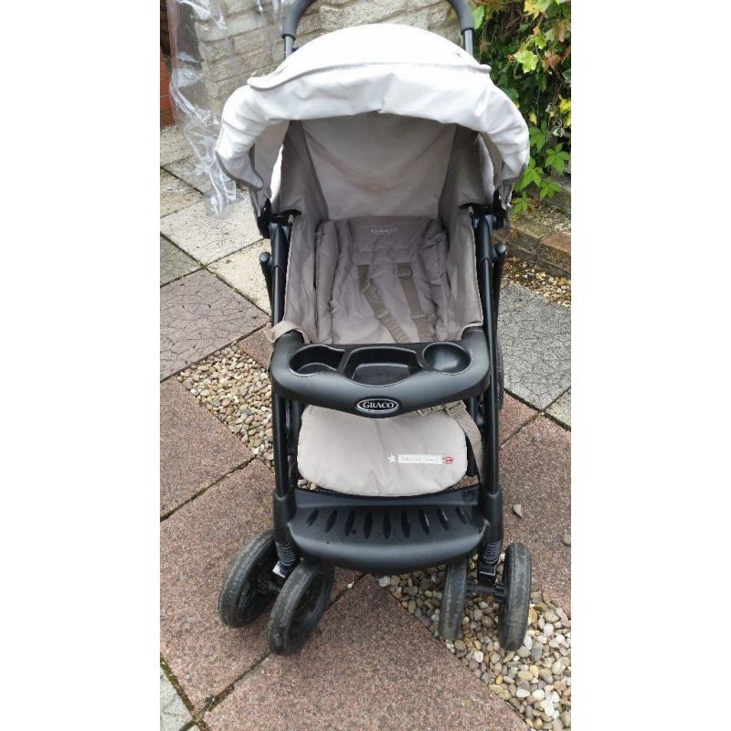 GRACO TRAVEL SYSTEM - BEIGE IN COLOUR - EX CONDITION