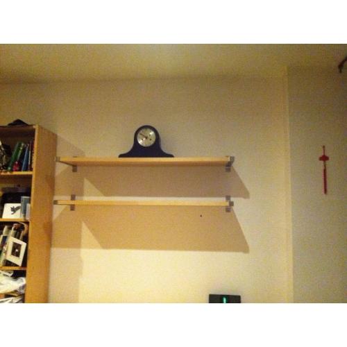 Ikea Malm study desk in Birch, office chair and shelf units -Good condition