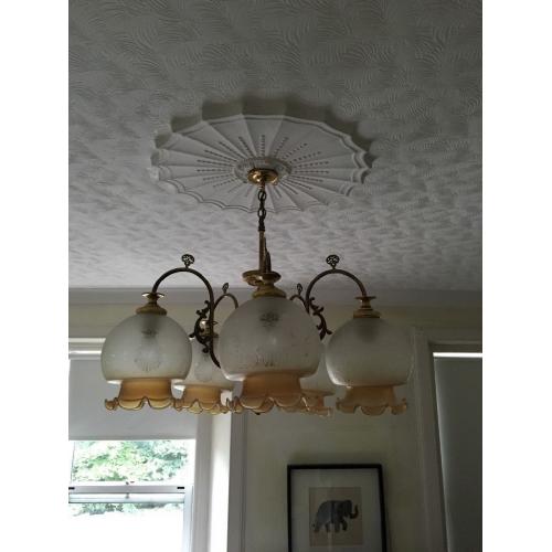 Bell shaped frosted glass chandelier