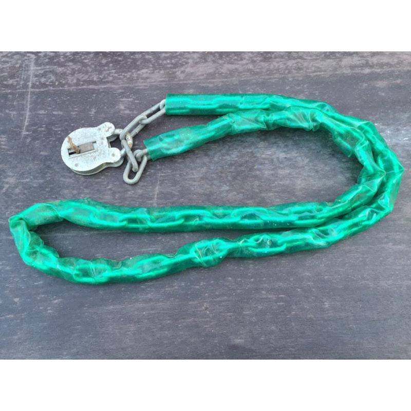 Plastic covered chain and lock