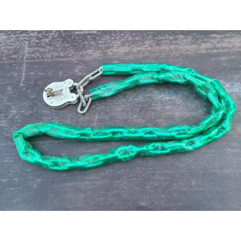 Plastic covered chain and lock
