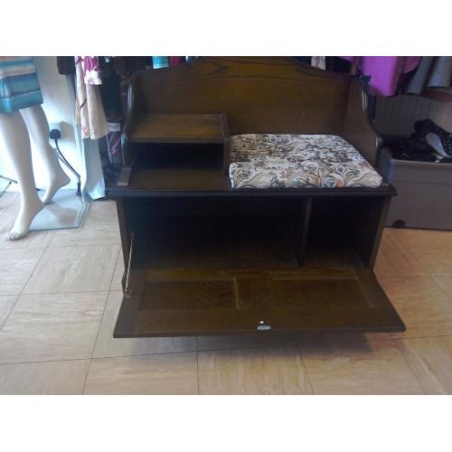 Telephone seat, table and underneath storage, bargain and in Oak