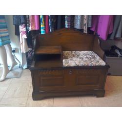 Telephone seat, table and underneath storage, bargain and in Oak