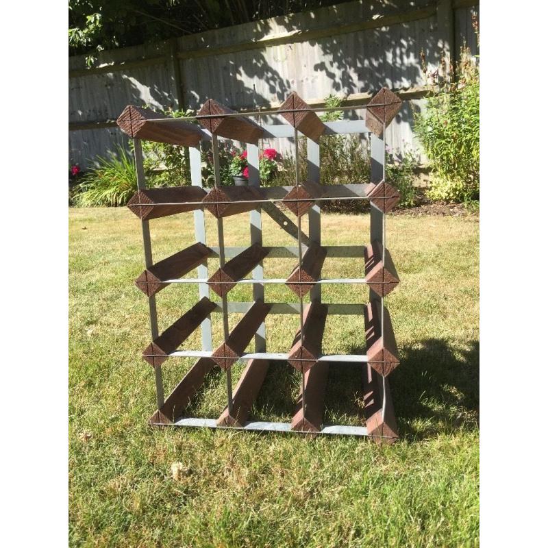 Metal & wood wine rack