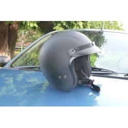 Motorcycle helmet black open face size s 15 or 20 with visors.