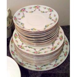 China Tea Set - Cups - Saucers - Jug - Plates