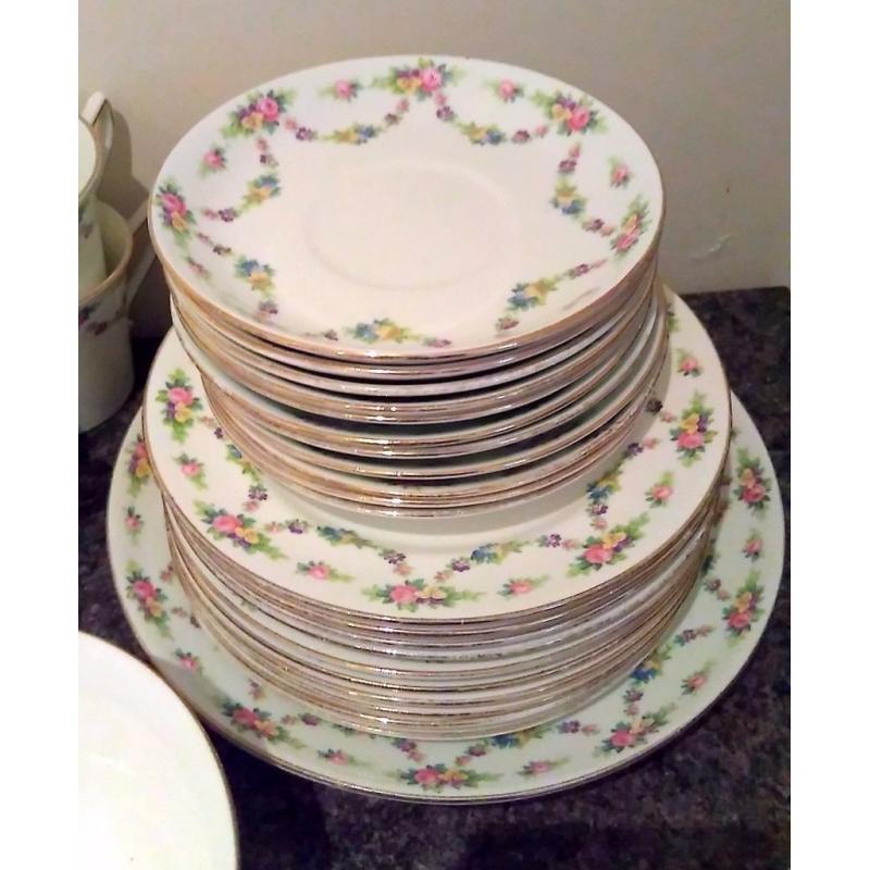 China Tea Set - Cups - Saucers - Jug - Plates