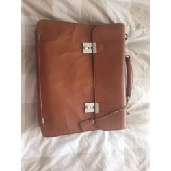 Italian leather laptop briefcase