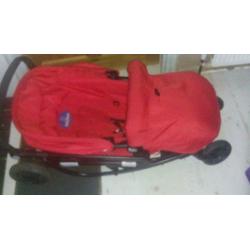 Red pushchair suitable from birth