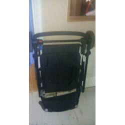 Red pushchair suitable from birth