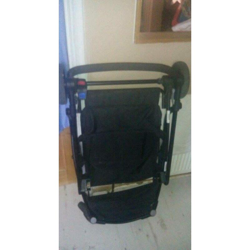 Red pushchair suitable from birth