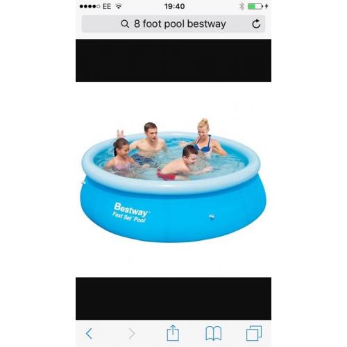 8 foot fast set pool for sale with cover and chlorine tablets