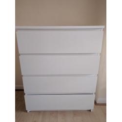IKEA MALM, chest of 4 drawers, white