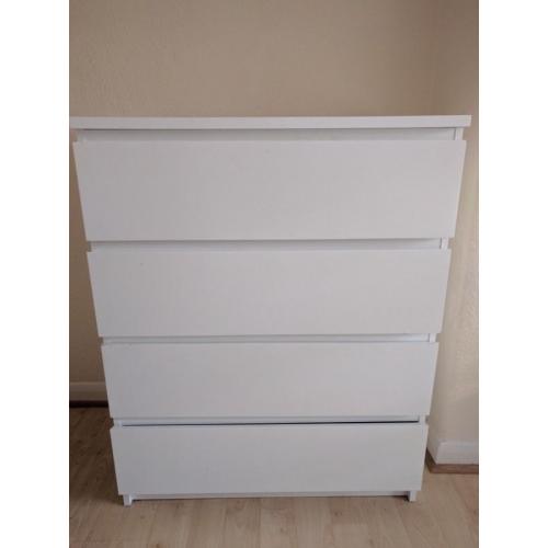 IKEA MALM, chest of 4 drawers, white