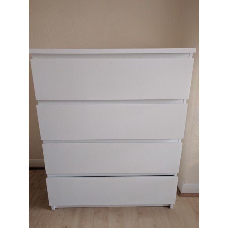 IKEA MALM, chest of 4 drawers, white