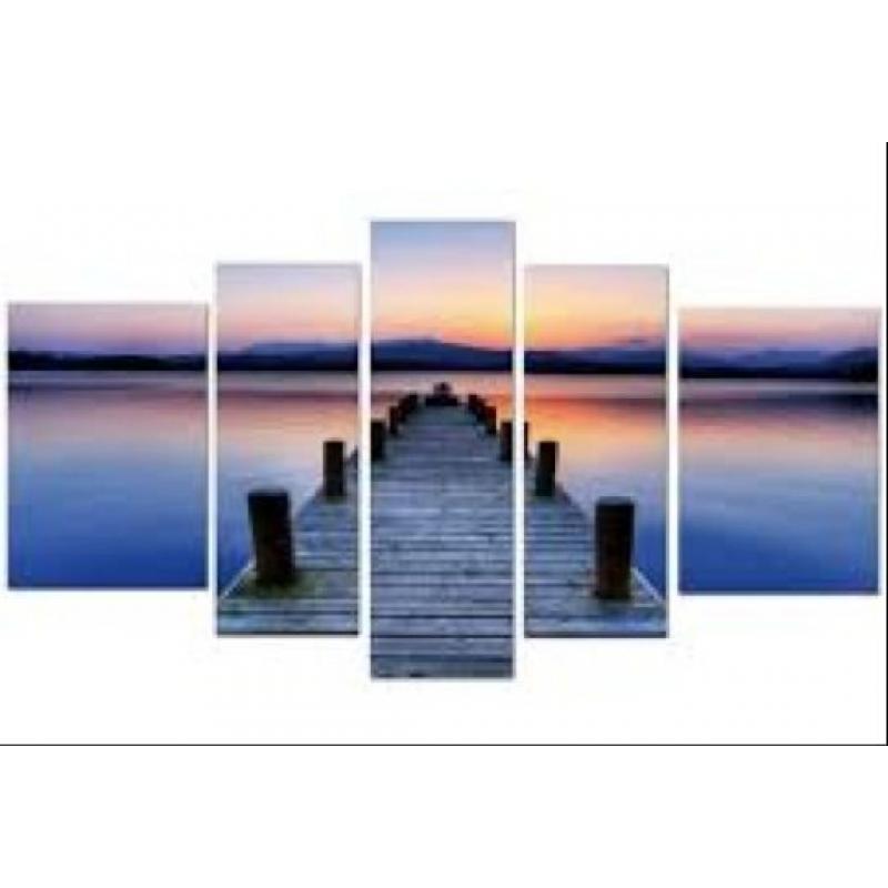 Sunset Escape Design Canvas Set of 5