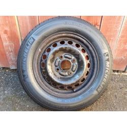 14" Wheel and tyre - New Michelin 185/65/14 tyre on used steel wheel