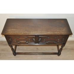 Attractive Large Antique Victorian Carved Oak Sideboard Cabinet With Drawers