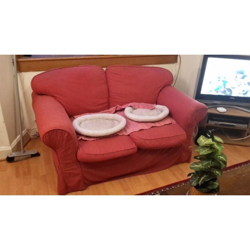 Red 2 seater sofa