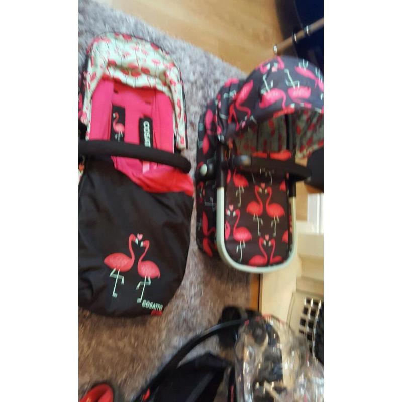 cosatto giggle 2 pram travle system(flamingo fling