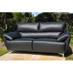 A 3 +2 Seater Enzo Black Leather Sofas