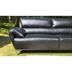 A 3 +2 Seater Enzo Black Leather Sofas