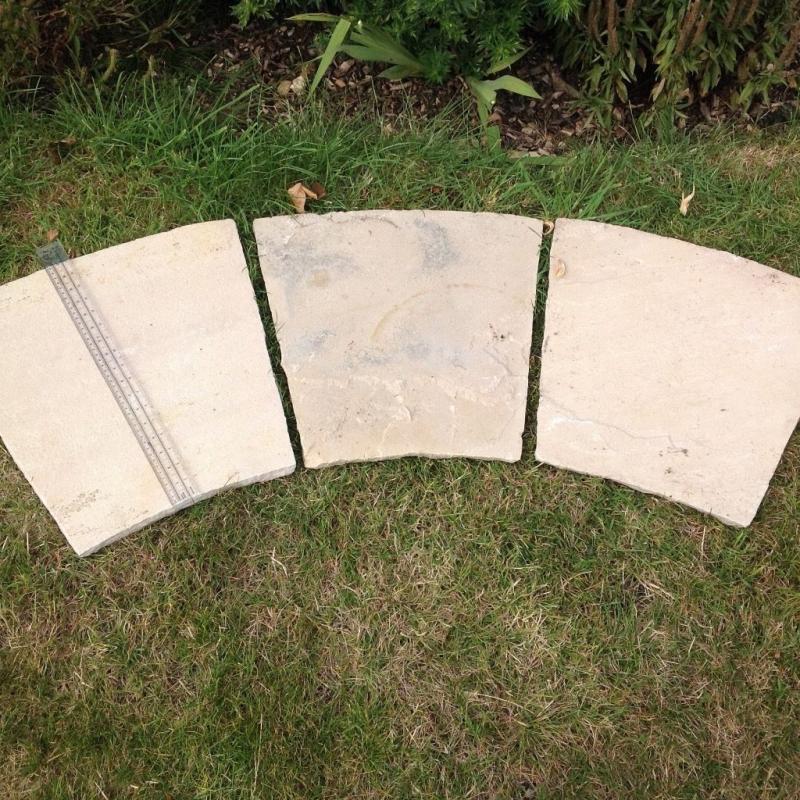 Bradstone Indian Sandstone Fossil Buff Circles, new and unused