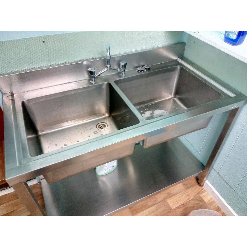Catering Stainless Steel Double Bowl Sink