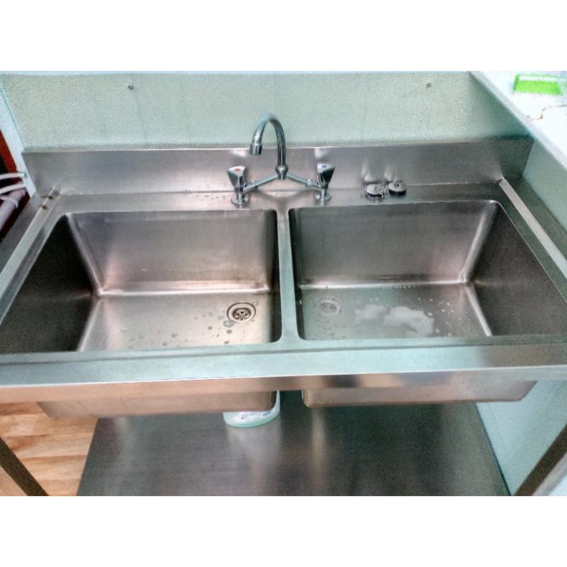 Catering Stainless Steel Double Bowl Sink