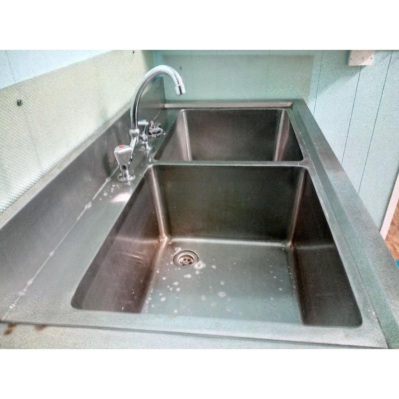 Catering Stainless Steel Double Bowl Sink